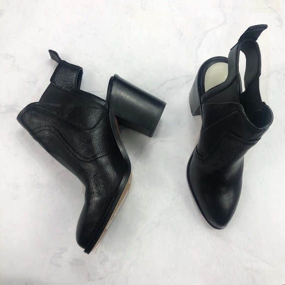 [1.State] Black Leather Cut Out Booties - Picture 1 of 5